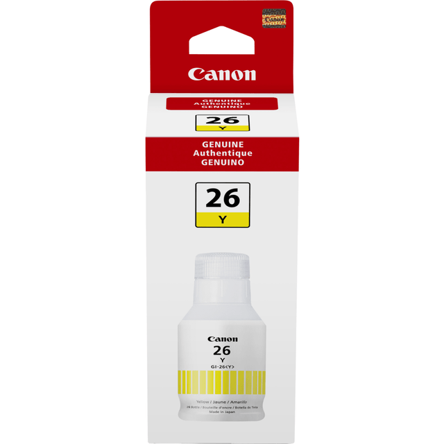 CANON USA, INC. 4423C001 Canon GI-26 Yellow High-Yield Ink Bottle CANON USA, INC. 4423C001 Canon GI-26 Yellow High-Yield Ink Bottle