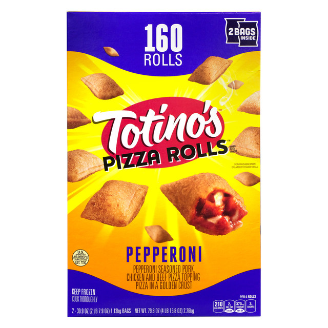 GENERAL MILLS, INC. 049481 Totinos Pepperoni Pizza Rolls, 79.68 Oz, Box Of 160 Pizza Rolls