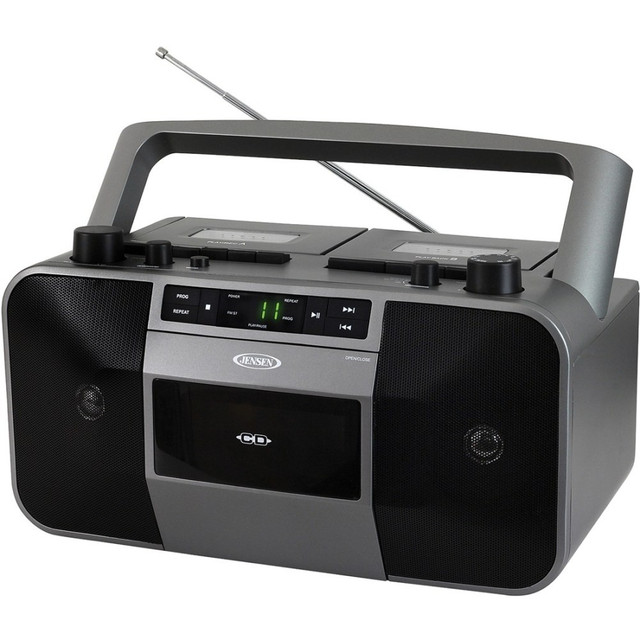 SPECTRA - JENSEN MCR-1500 JENSEN Portable Stereo CD Player Dual Cassette Deck Recorder with AM/FM Radio - 1 x Disc Integrated Stereo Speaker - Gray LED - CD-DA, MP3 - Auxiliary Input SPECTRA - JENSEN MCR-1500 JENSEN Portable Stereo CD Player Dual Cassette Deck Recorder with AM/FM Radio - 1 x Disc Integrated Stereo Speaker - Gray LED - CD-DA, MP3 - Auxiliary Input