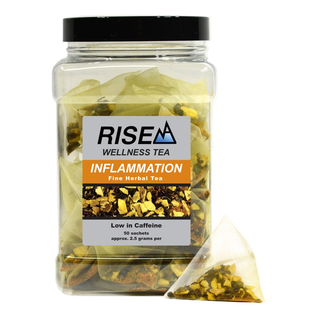 WHITE LION TEA RISE NA 20750  Wellness Tea, Turmeric And Pepper, 8 Oz, Canister Of 50 Sachets