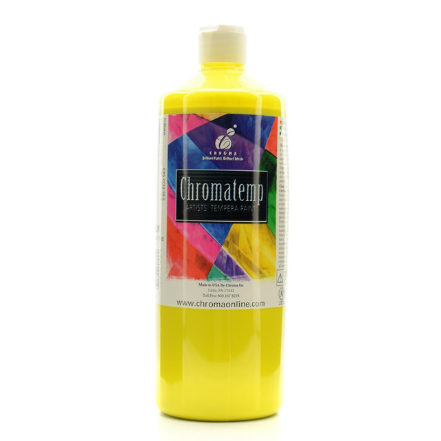 CHROMA ACRYLICS, INC. Chroma 2611  ChromaTemp Artists Tempera Paint, 32 Oz, Yellow