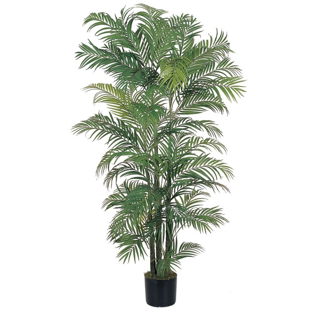 NEARLY NATURAL INC. 5002 Nearly Natural 6ftH Silk Areca Palm Tree With Pot, Green NEARLY NATURAL INC. 5002 Nearly Natural 6ftH Silk Areca Palm Tree With Pot, Green