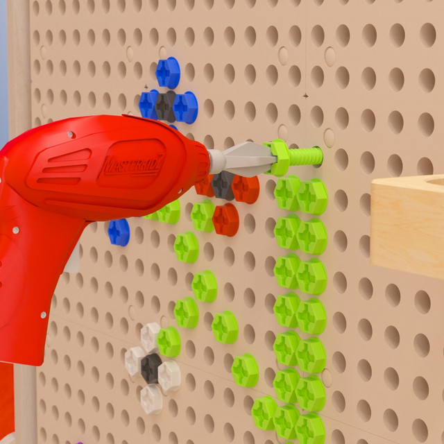 Encourage educational play in your classroom or daycare with a Flash Furniture Bright Beginnings Commercial Grade 8-Piece Tools & Holder Accessory Set For Modular STEAM Wall Systems With Working Drill. Durable plastic pieces offer lasting use.  Compatible with Modular STEAM Wall Systems (sold separately).  Made from durable plastic.  Includes a working drill with rotating bit.  Features interchangeable tips for multipurpose play.  Clean with a damp cloth.