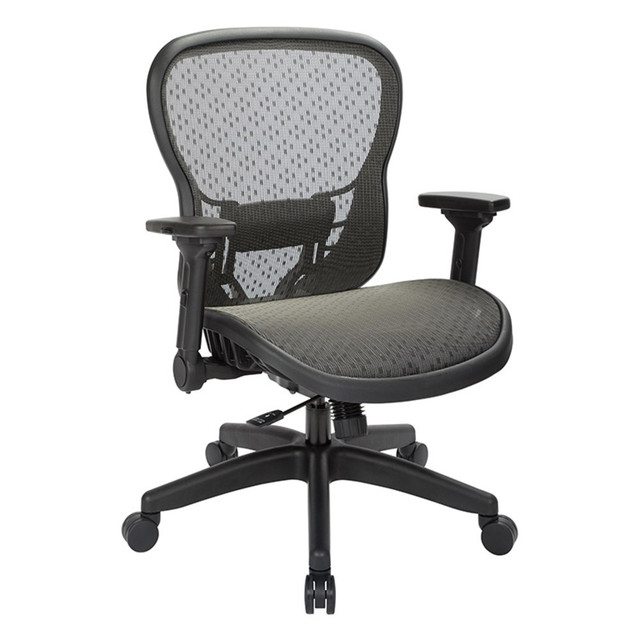 OFFICE STAR PRODUCTS 529-R22N6F3 Office Star Space Seating 529 Series Deluxe Ergonomic Mesh Mid-Back Chair, Black