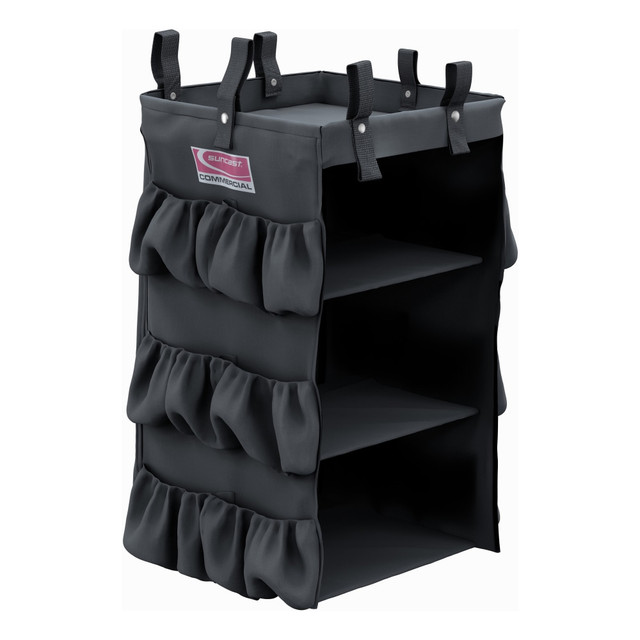 SUNCAST CORPORATION HKCBAG03D Suncast Commercial 3-Sided Housekeeping Bag With Shelves, 29-13/16inH x 15-13/16inW x 12-1/2inD, Black SUNCAST CORPORATION HKCBAG03D Suncast Commercial 3-Sided Housekeeping Bag With Shelves, 29-13/16inH x 15-13/16inW x 12-1/2inD, Black