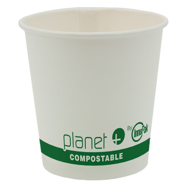 ASEAN CORPORATION PLC-4 Planet+ Compostable Hot Cups, 4 Oz, White, Pack Of 1,000 Cups
