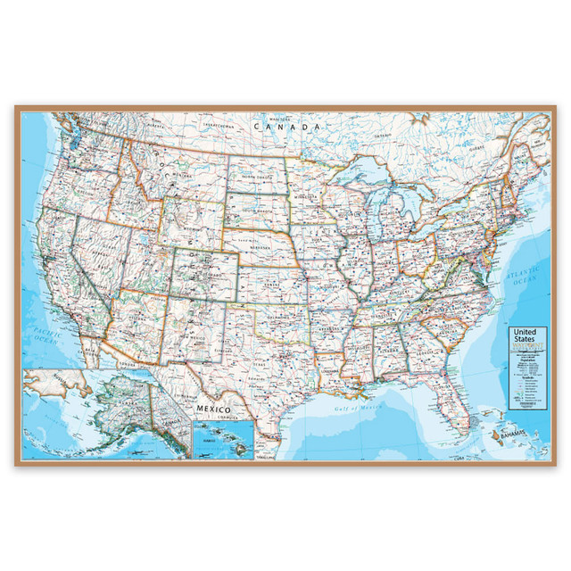 Decorate your room or office with this Waypoint Geographic Contemporary Laminated Wall Map. With up to date cartography, this wall map is suitable as an educational tool.  Educational and reference geography tool.  Up to date cartography.  Laminated for dry erase use.