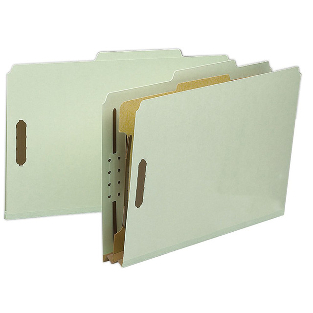 SMEAD MFG CO 18722 Smead Pressboard Classification Folders, 1 Divider, Legal Size, 100% Recycled, Gray/Green, Box Of 10 SMEAD MFG CO 18722 Smead Pressboard Classification Folders, 1 Divider, Legal Size, 100% Recycled, Gray/Green, Box Of 10