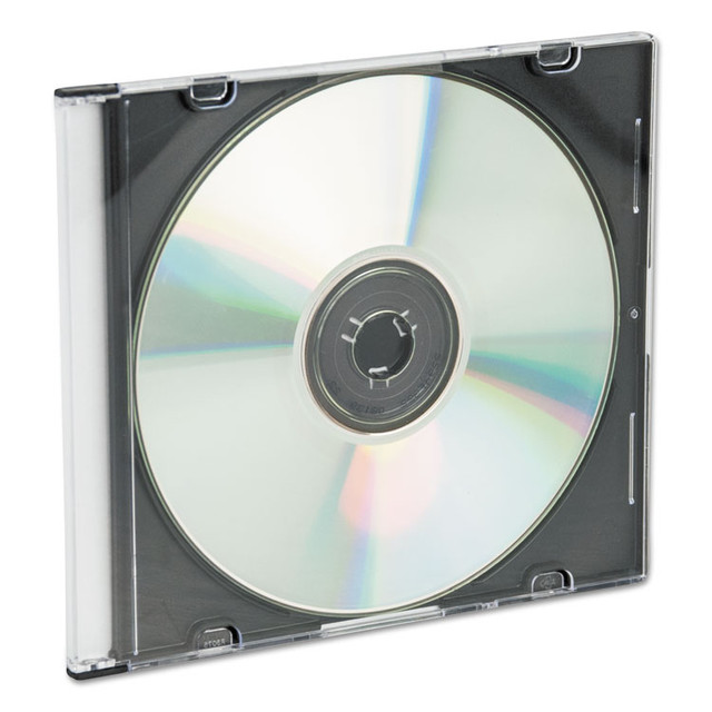 INNOVERA 85825 CD/DVD Slim Jewel Cases, Clear/Black, 25/Pack