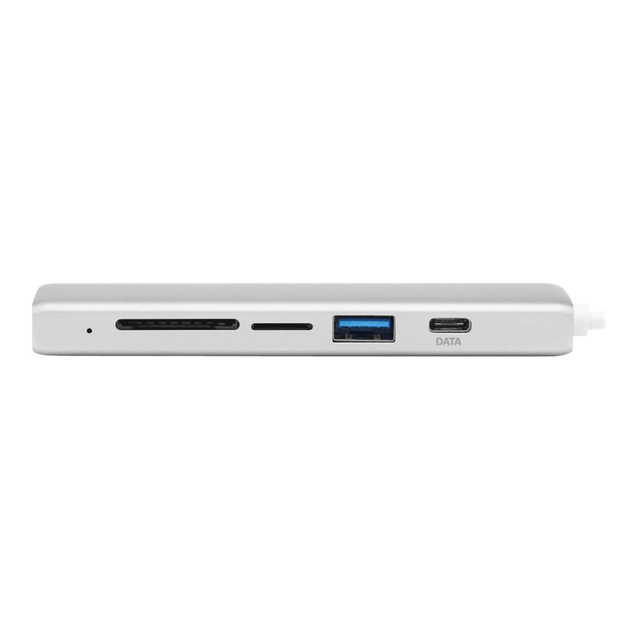 TRIPP LITE U460-002-2AM-C1  USB-C Multiport Adapter, 2x USB-A and 1X USB-C Ports, Card Reader, USB 3.0, Silver - Docking station - USB-C 3.1 / Thunderbolt 3