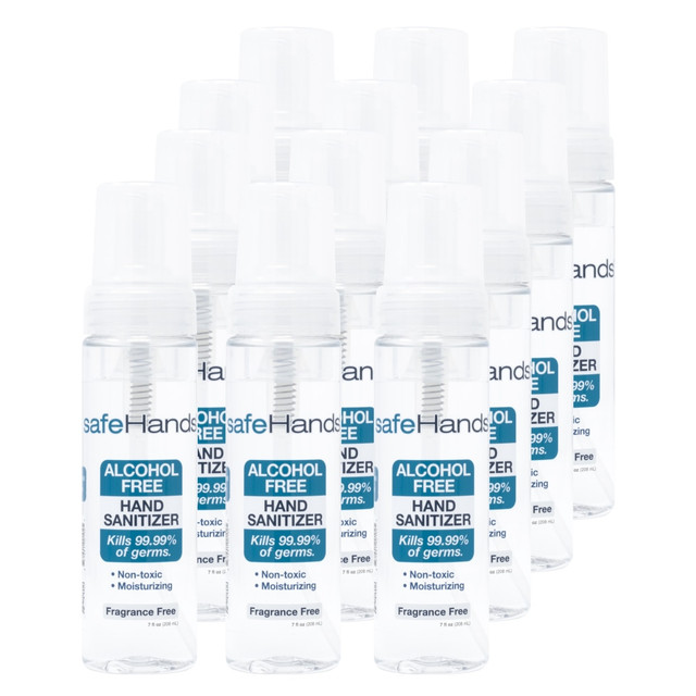 SAFEHANDS SOLUTIONS, LLC SHU-7-12C safeHands Alcohol-Free Hand Sanitizer, 7 Oz, Pack Of 12 Bottles SAFEHANDS SOLUTIONS, LLC SHU-7-12C safeHands Alcohol-Free Hand Sanitizer, 7 Oz, Pack Of 12 Bottles