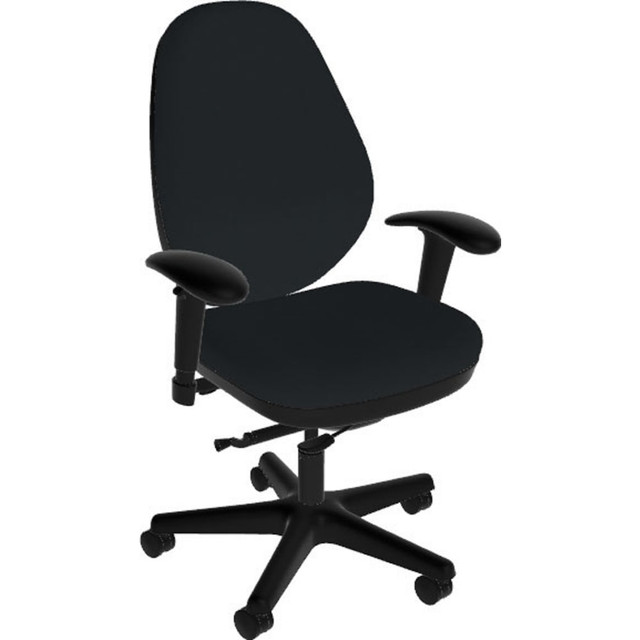 ANTHRO INTERNATIONAL, INC. DBA SITMATIC GU33SNPC7K/21201 Sitmatic GoodFit Synchron High-Back Chair With Adjustable Arms, Black/Black