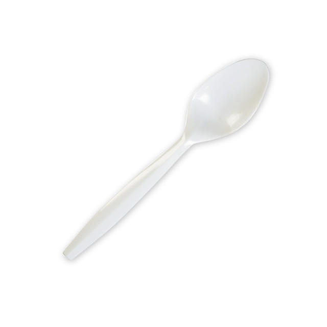 GENUINE JOE 20002 Heavy/Medium-Weight Polypropylene Spoons, White, Box Of 1,000 GENUINE JOE 20002 Heavy/Medium-Weight Polypropylene Spoons, White, Box Of 1,000