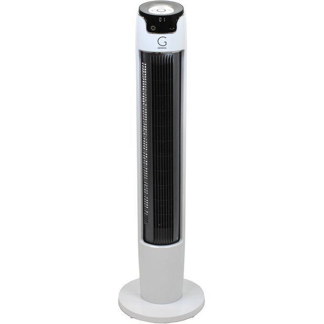 Make sure you can stay cool and fresh on a hot day by setting this tower fan in your living space. The 6 speed settings and 3 wind modes help you find the best breeze for your needs.  6 speed settings deliver low to high offerings.  3 wind modes provide a much-needed breeze.  Oscillation helps cool down the entire room.  12-hour timer shuts off automatically when the day is through.  Digital interface for an easy view of your chosen settings.  Includes a remote with a convenient clip.