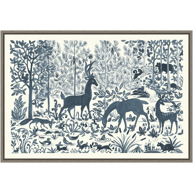 UNIEK INC. Amanti Art A42704078919  Forest Life I by Miranda Thomas Framed Canvas Wall Art Print, 16inH x 23inW, Greywash