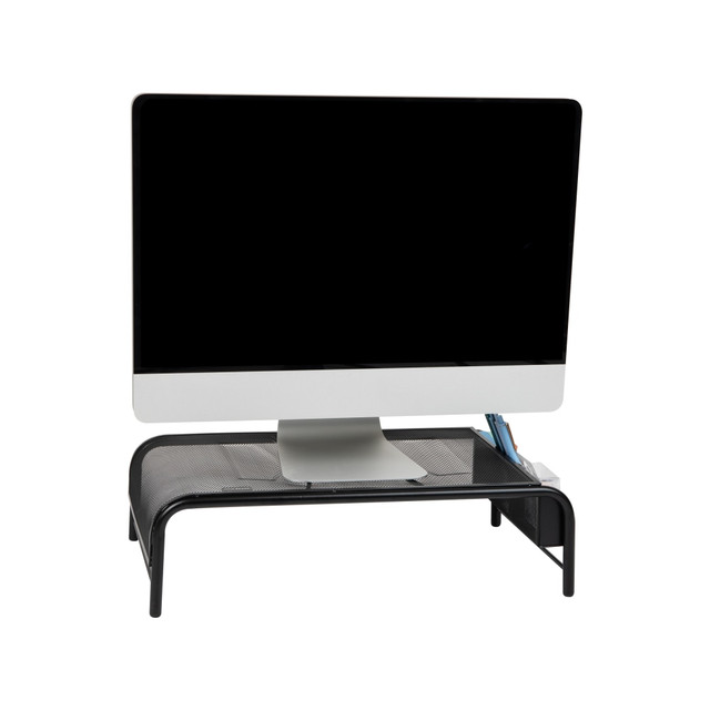 EMS MIND READER LLC MESHM-BLK Mind Reader Monitor Stand 2 Side Storage Compartment, 5-1/2inH x 11-1/2inW x 20inL, Black EMS MIND READER LLC MESHM-BLK Mind Reader Monitor Stand 2 Side Storage Compartment, 5-1/2inH x 11-1/2inW x 20inL, Black