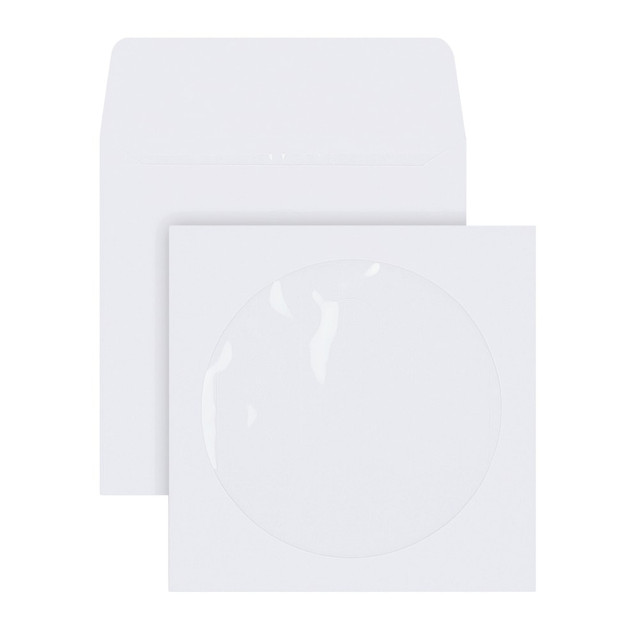 OFFICE DEPOT 560941  Brand CD/DVD Window Envelopes, 5in x 5in, White, Pack Of 50