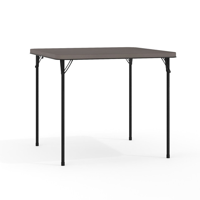 FLASH FURNITURE DADLF86DG  Square Bi-Fold Plastic Folding Table, 28-1/2inH x 34inW x 34inD, Black/Dark Gray