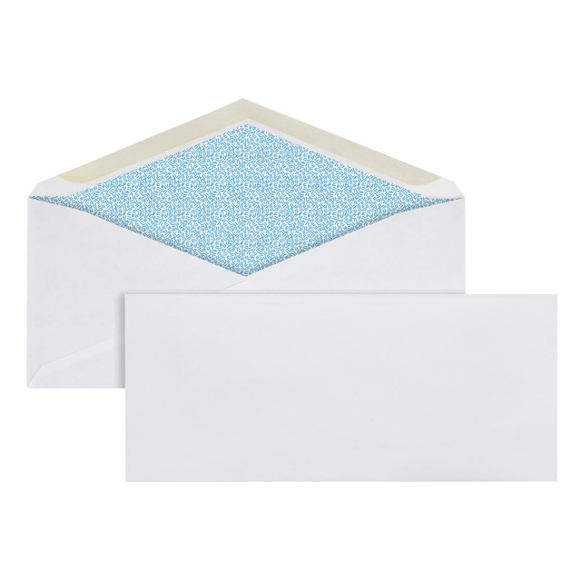 OFFICE DEPOT ODP77128  Brand #10 Security Envelopes, 4-1/8in x 9-1/2in, Gummed Seal, White, Box Of 500