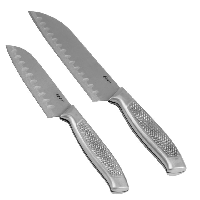 GIBSON OVERSEAS INC. Oster 995101077M  Edgefield 2-Piece Stainless-Steel Santoku Knife Set