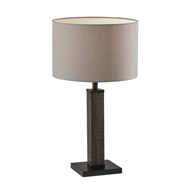 ADESSO INC Adesso 3497-01  Kona Table Lamp, 27-3/4inH, Light Gray Shade/Black Base