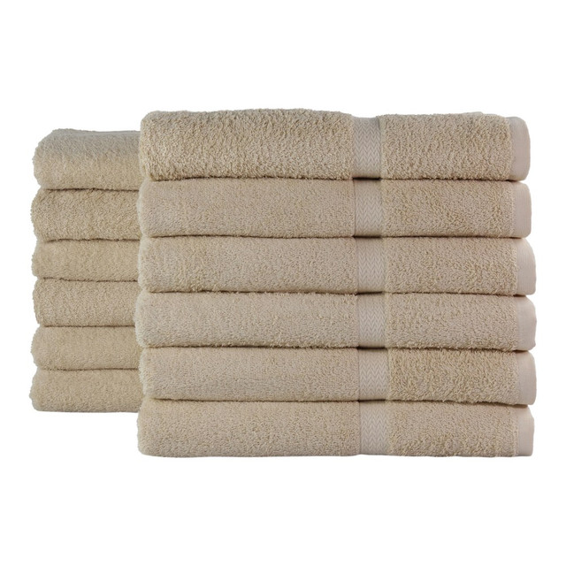 1888 MILLS, LLC B867-U-VBG-1-CT20 1888 Mills Crown Touch XL Bath Towels, 27in x 54in, Beige, Pack Of 36 Towels