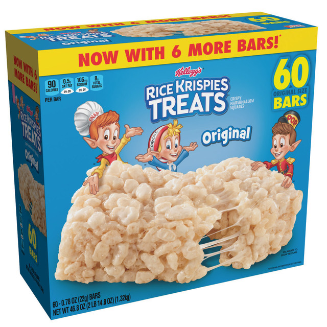 KELLOGGs Kellogg's 3800017114 Kelloggs Rice Krispies Treats Original Bars, 0.78 Oz, Box Of 60