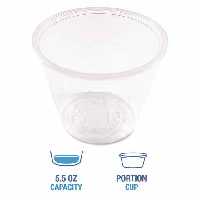 BOARDWALK PRTN55TS Souffle/Portion Cups, 5.5 oz, Translucent, 2,500/Carton