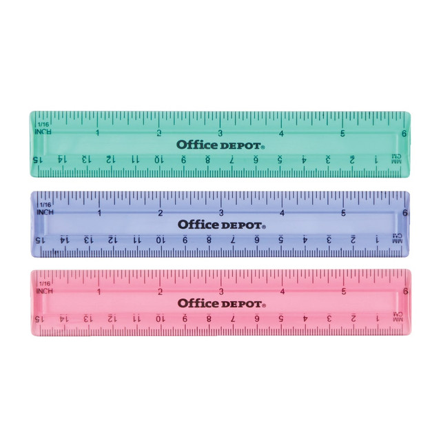 OFFICE DEPOT NB-20110517 Brand Plastic Ruler, 6in, Assorted Colors (No Color Choice) OFFICE DEPOT NB-20110517 Brand Plastic Ruler, 6in, Assorted Colors (No Color Choice)