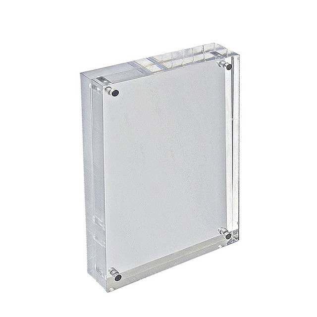 AZAR DISPLAYS 104435  Acrylic Vertical/Horizontal Block Frame, 8 1/2in x 5 1/2in, Clear