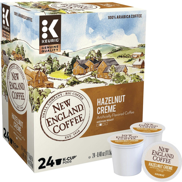 NEW ENGLAND COFFEE GMT0040  K-Cups, Medium Roast, Hazelnut Creme, Box Of 24 K-Cups