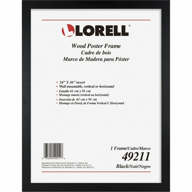 SP RICHARDS 49211 Lorell Wide Frame - 24in x 36in Frame Size - Rectangle - Horizontal, Vertical - Black - 1 Each SP RICHARDS 49211 Lorell Wide Frame - 24in x 36in Frame Size - Rectangle - Horizontal, Vertical - Black - 1 Each