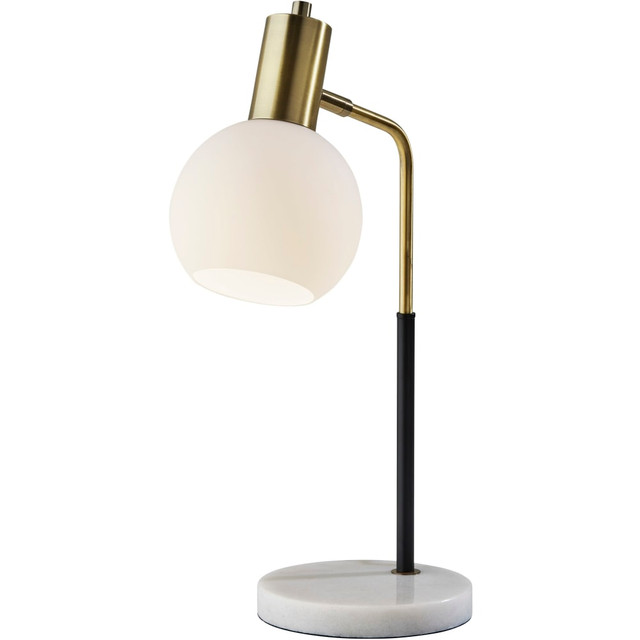 ADESSO INC 3578-21 Adesso Corbin Desk Lamp, 20-1/2inH, Frosted Glass/White Marble