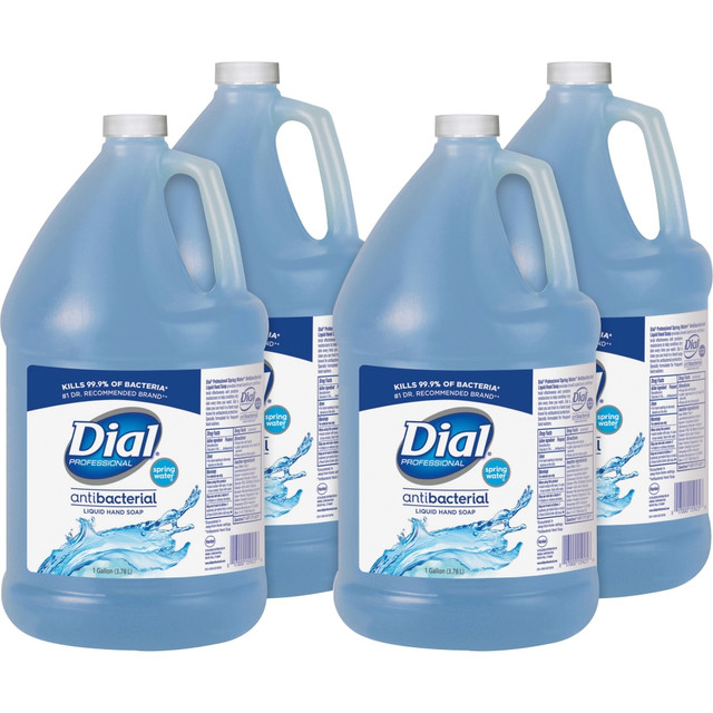 THE DIAL CORPORATION Dial 15926CT  Spring Water Scent Liquid Hand Soap - Spring Water ScentFor - 1 gal (3.8 L) - Kill Germs - Hand - Moisturizing - Blue - 4 / Carton