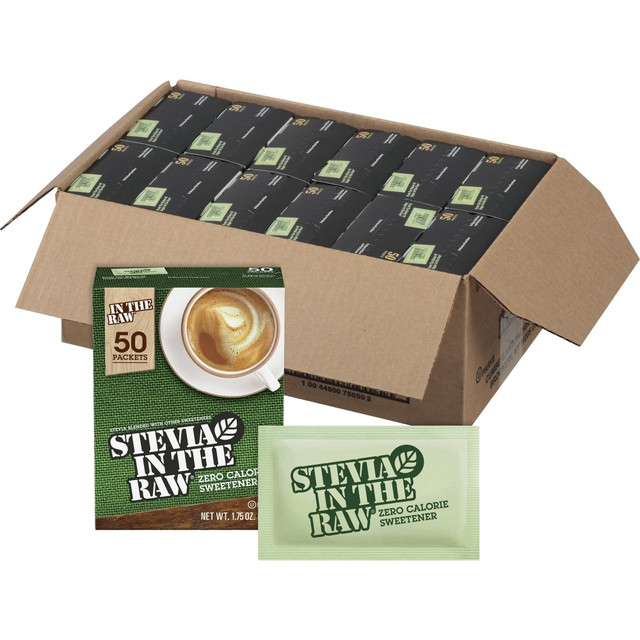 THE J.M. SMUCKER COMPANY Stevia In The Raw 75050CT  Natural Sweetener Packets - Stevia Flavor - Natural Sweetener - 600/Carton