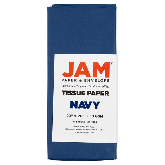 JAM PAPER AND ENVELOPE 1152353 JAM Paper Tissue Paper, 26inH x 20inW x 1/8inD, Navy Blue, Pack Of 10 Sheets