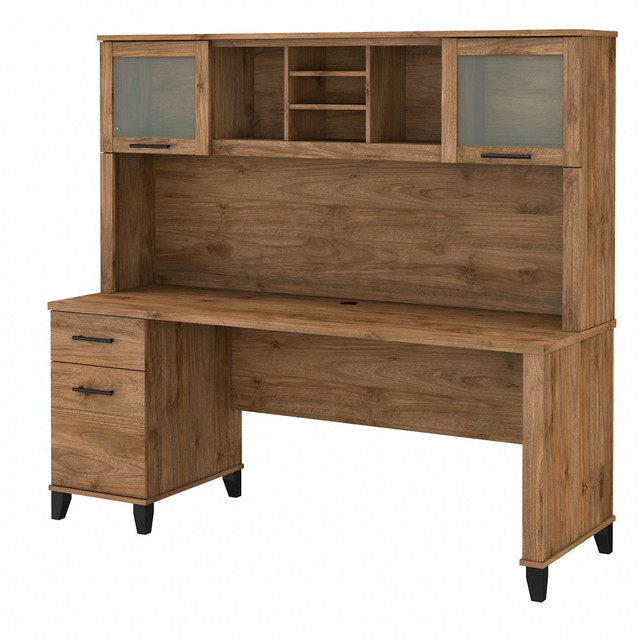 BUSH INDUSTRIES INC. SET018FW Bush Furniture Somerset 72inW Office Desk With Hutch, Fresh Walnut, Standard Delivery BUSH INDUSTRIES INC. SET018FW Bush Furniture Somerset 72inW Office Desk With Hutch, Fresh Walnut, Standard Delivery