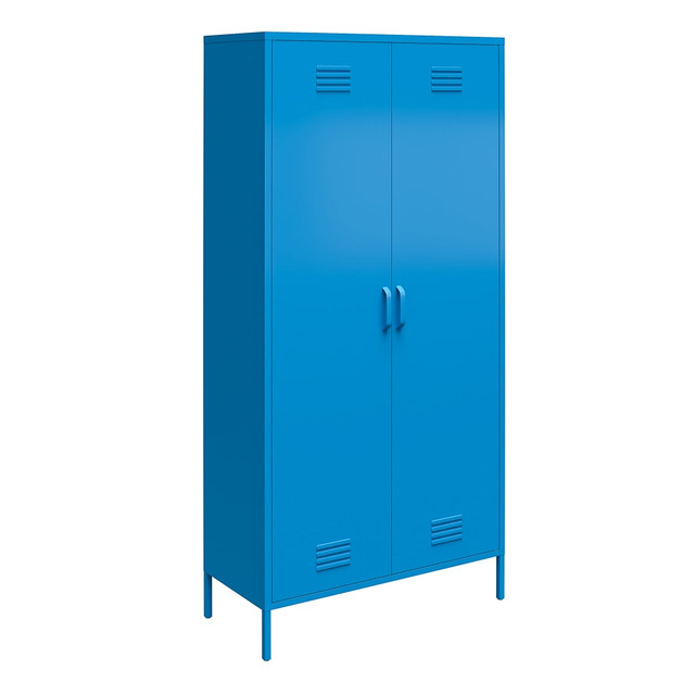 AMERIWOOD INDUSTRIES, INC. 7911810COM Ameriwood Home Cache Tall 2-Door Metal Locker Cabinet, 72-7/8inH x 35-7/16inW x 15-3/4inD, Blue