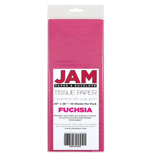JAM PAPER AND ENVELOPE 1152351 JAM Paper Tissue Paper, 26inH x 20inW x 1/8inD, Fuchsia, Pack Of 10 Sheets