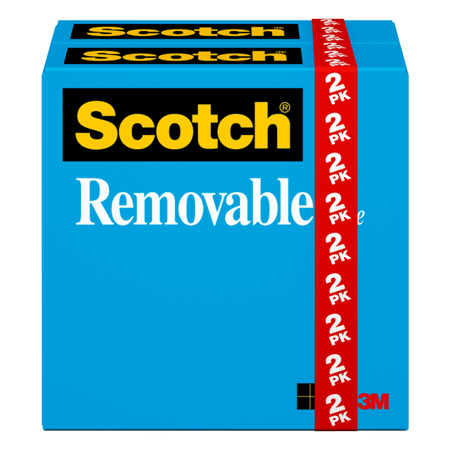 3M CO 811-2PK Scotch Magic Tape, Invisible, 3/4 in x 1296 in, 2 Tape Rolls, Clear, Removable, Home Office and School Supplies