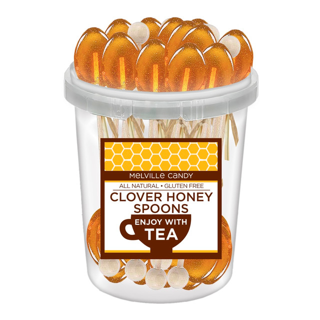 NATIONAL BRAND 10782 Melville Candy Naturally Flavored Honey Spoons, Clover Honey, Pack Of 30