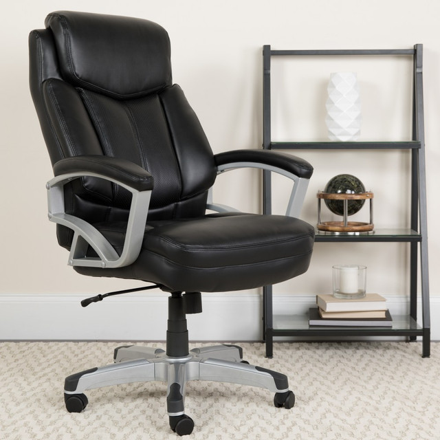 FLASH FURNITURE GO-1850-1-LEA-GG  Hercules Big & Tall Ergonomic LeatherSoft Faux Leather High-Back Swivel Office Chair, Black