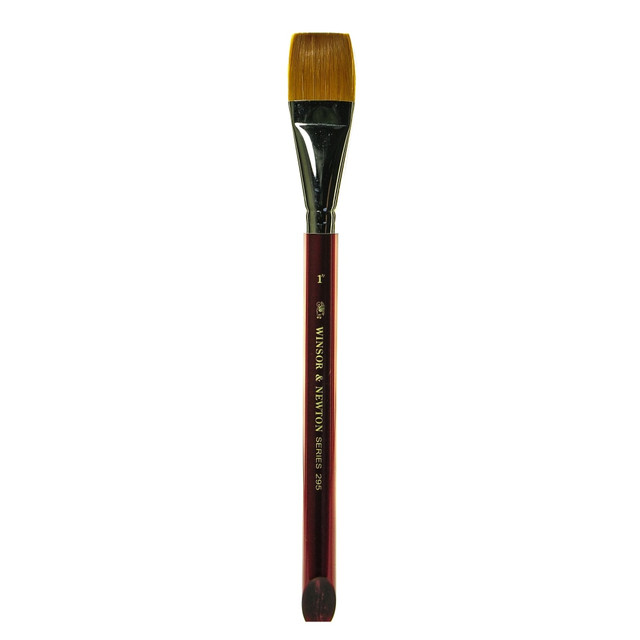COLART FINE ART & GRAPHICS LTD. Winsor &amp; Newton 5429125 Winsor & Newton Series 295 Paint Brush, 1in, Flat Bristle, Nylon, Burdgundy