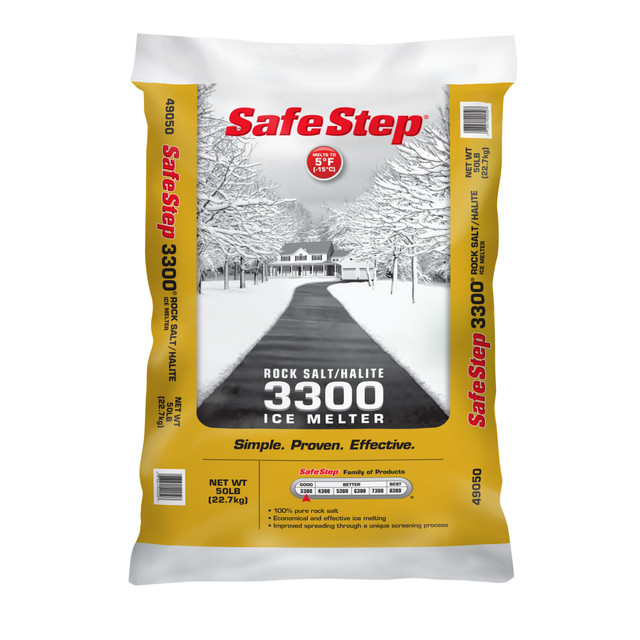 NORTH AMERICAN SALT CO 49050 Safe Step 3300 Sodium Chloride Ice Melt, 50 Lb, Case Of 49