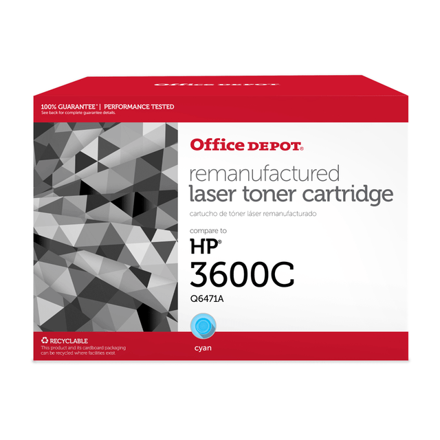 CLOVER TECHNOLOGIES GROUP, LLC Office Depot RQ6471A  Remanufactured Cyan Toner Cartridge Replacement For HP 502A, Q6471A, R-Q6471A