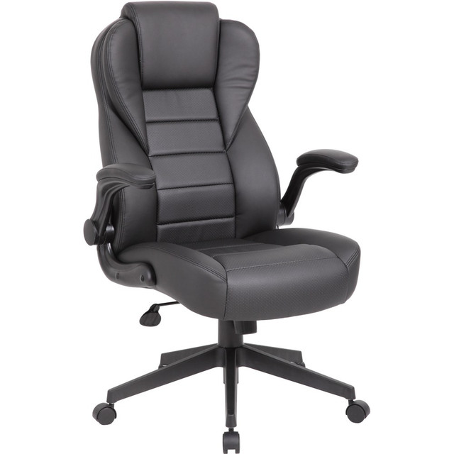 NORSTAR OFFICE PRODUCTS INC. B8551-BK Boss Office Products Ergonomic LeatherPlus Bonded Leather High-Back Executive Chair, Black NORSTAR OFFICE PRODUCTS INC. B8551-BK Boss Office Products Ergonomic LeatherPlus Bonded Leather High-Back Executive Chair, Black