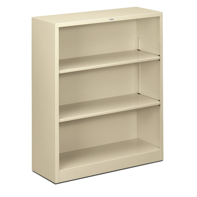 HNI CORPORATION S42ABC-L HON Brigade Steel Modular Shelving Bookcase, 3 Shelves, 41inH x 34-1/2inW x 12-5/8inD, Putty HNI CORPORATION S42ABC-L HON Brigade Steel Modular Shelving Bookcase, 3 Shelves, 41inH x 34-1/2inW x 12-5/8inD, Putty