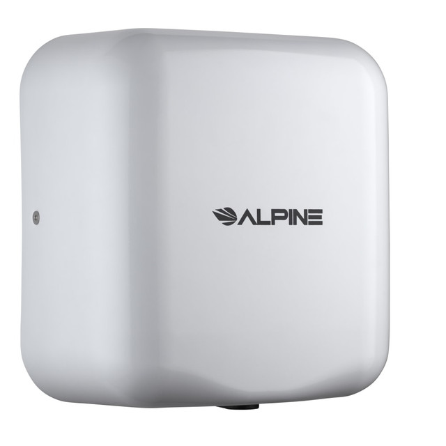 ADIR CORP. ALP400-10-WHI-PKG Alpine Industries Hemlock Commercial Automatic High-Speed Electric Hand Dryer With Wall Guard, White