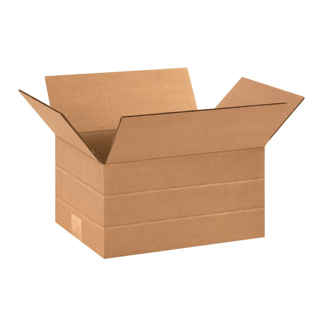 B O X MANAGEMENT, INC. MD1296 Partners Brand Multi-Depth Corrugated Boxes, 12in x 9in x 6in, Kraft Pack Of 25
