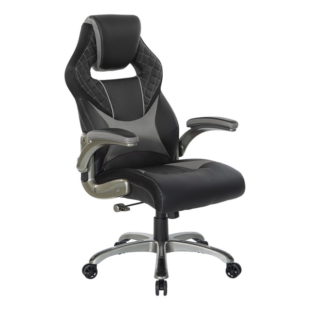 OFFICE STAR PRODUCTS OVR25-GRY Office Star Oversite Gaming Chair, Black/Gray